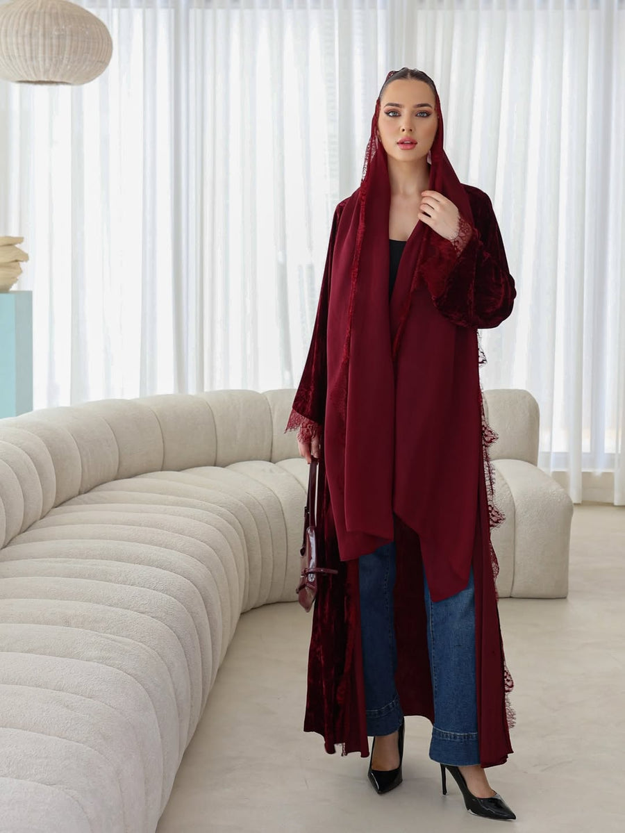 The Red valvet abaya