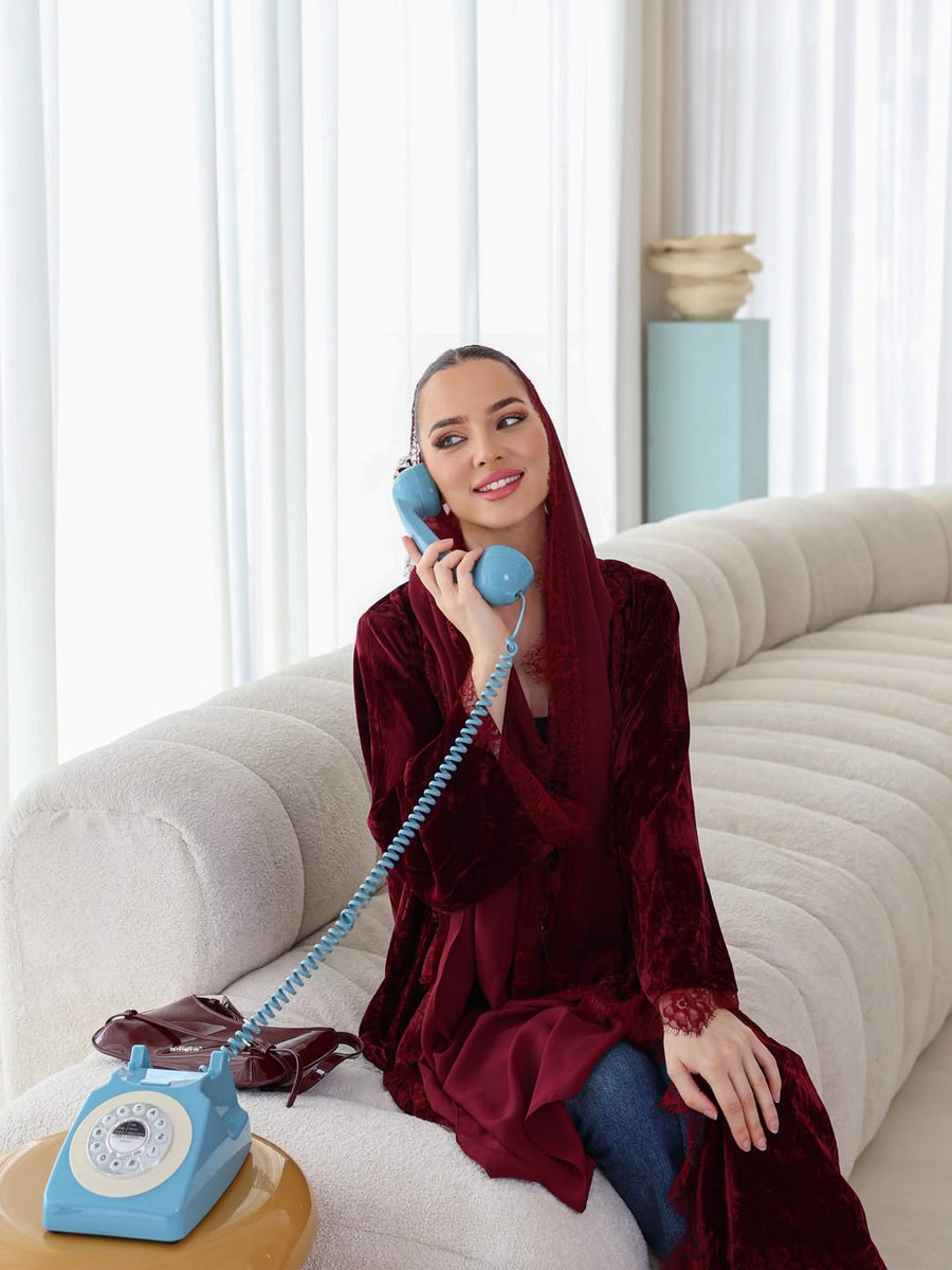 The Red valvet abaya