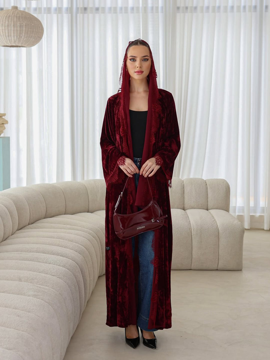 The Red valvet abaya