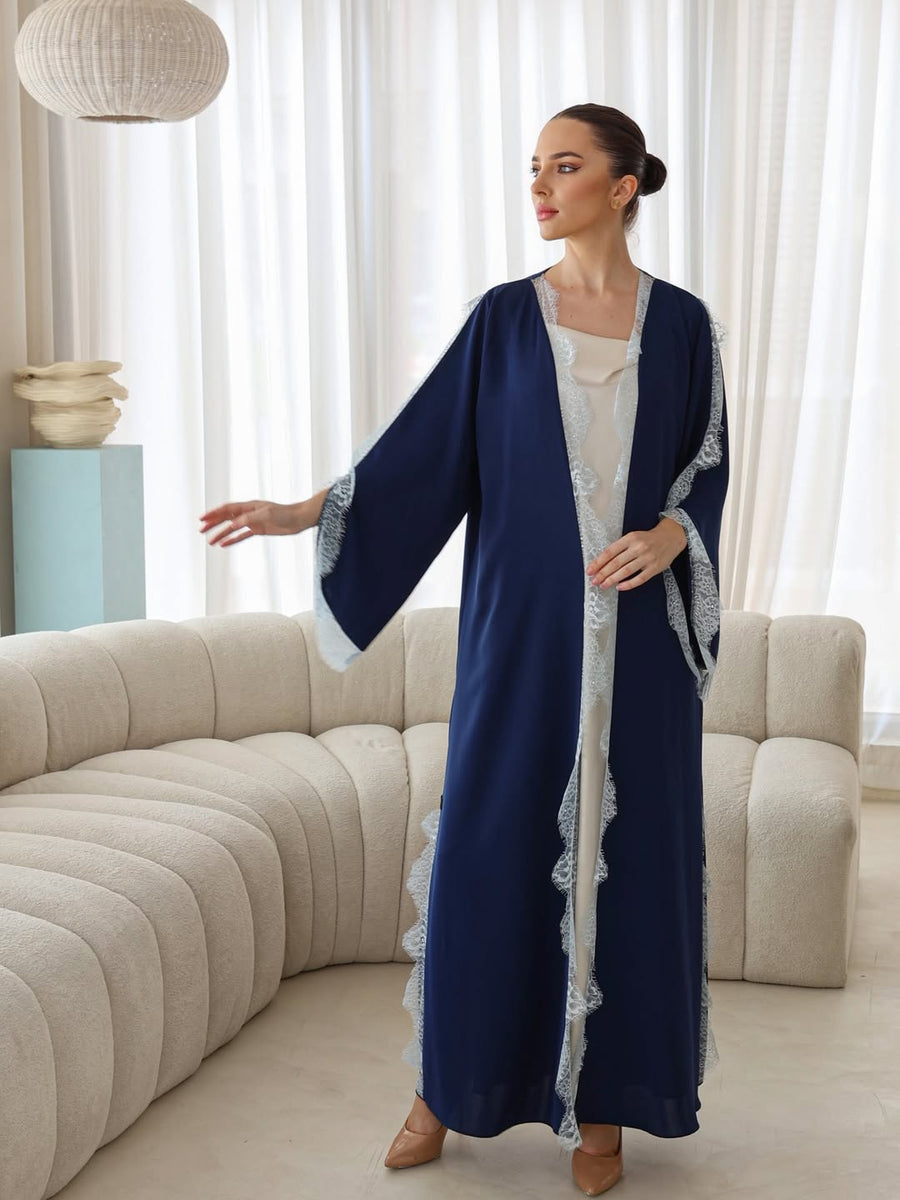 The Blue dantel abaya