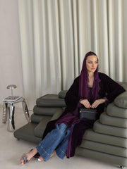 The purple valvet abaya
