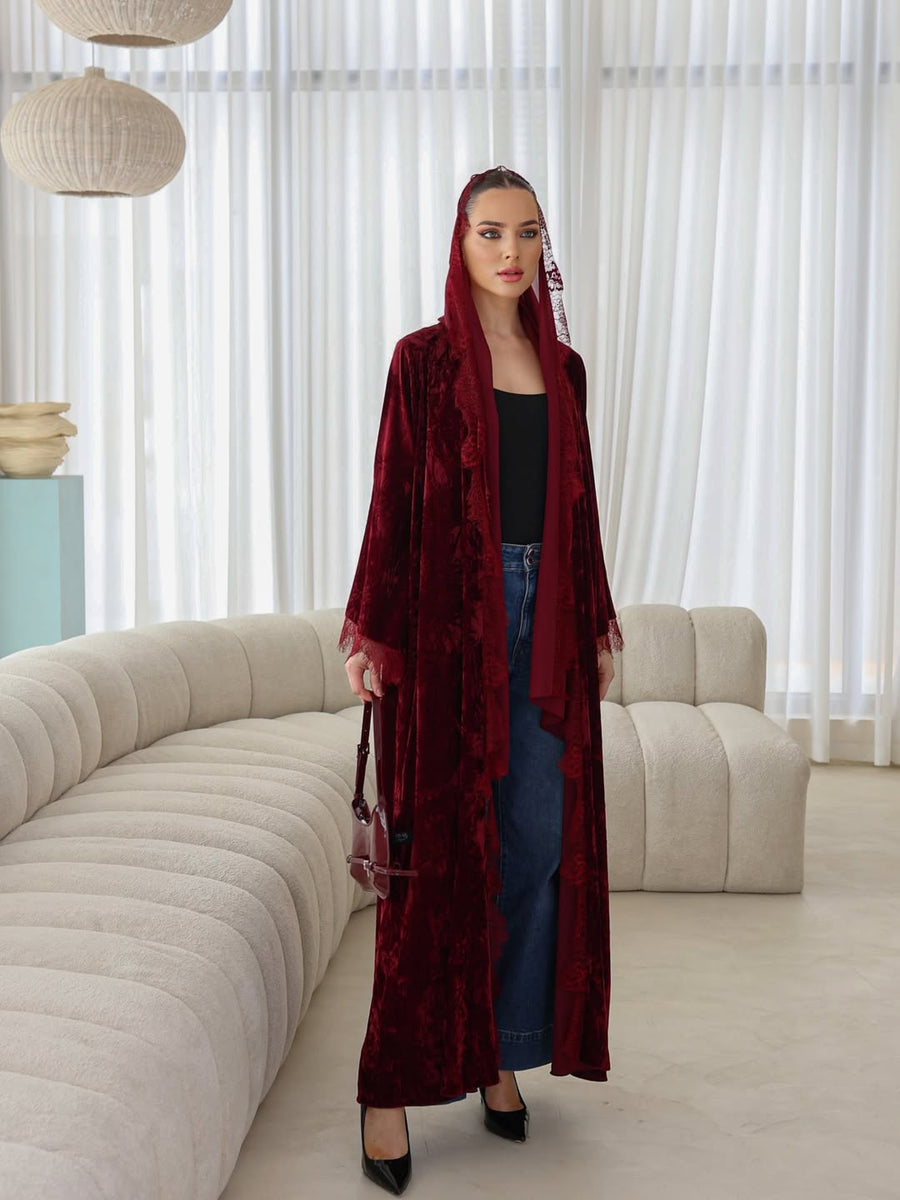 The Red valvet abaya