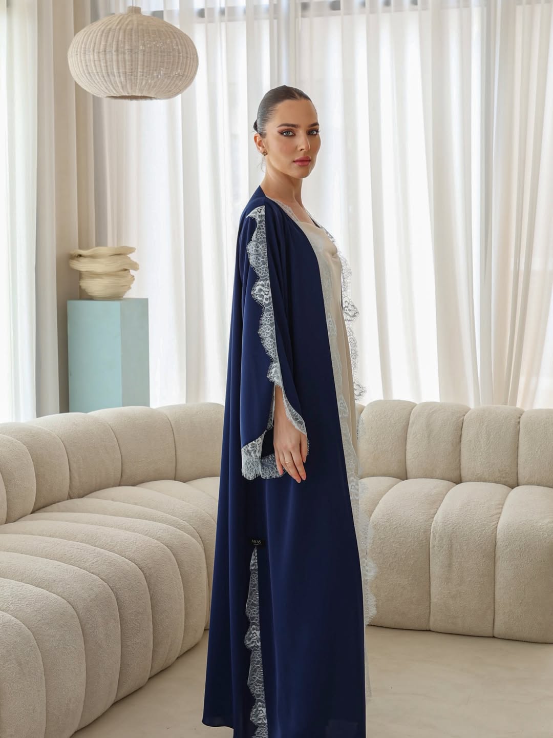 The Blue dantel abaya