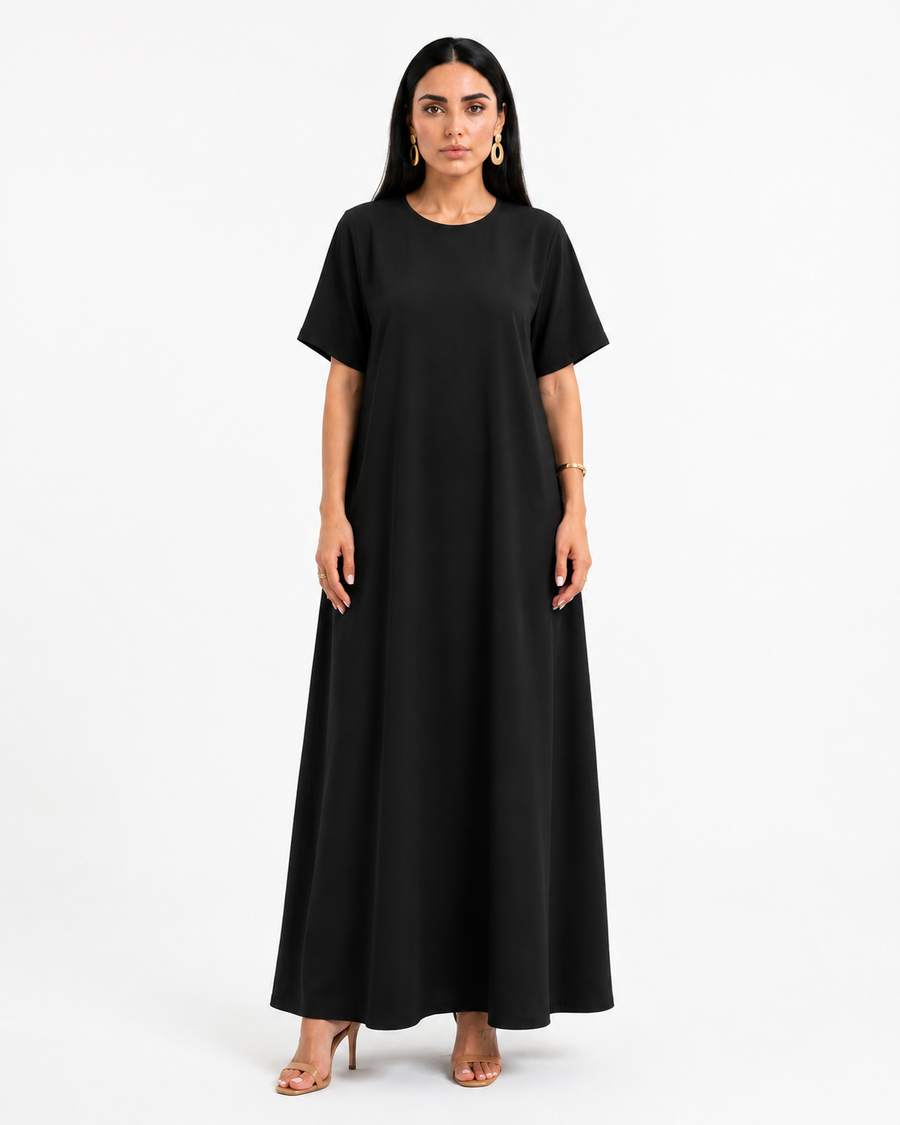 Black crepe half sleeve