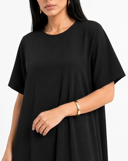 Black crepe half sleeve