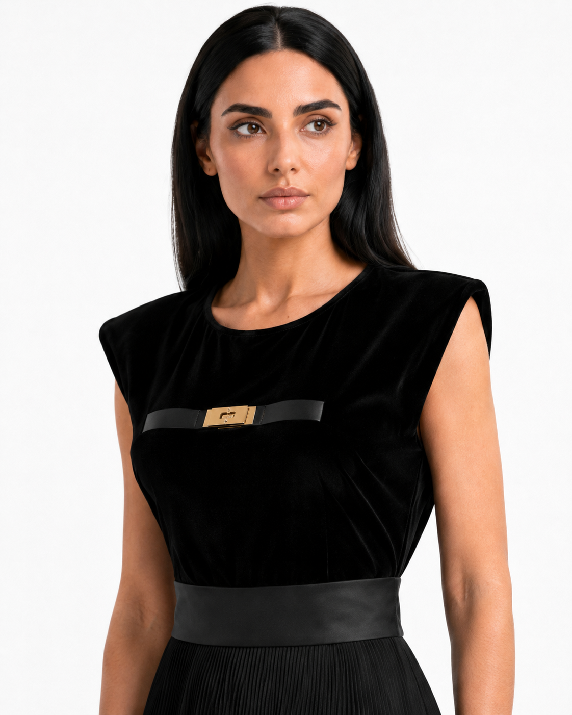 Black velvet cut sleeve