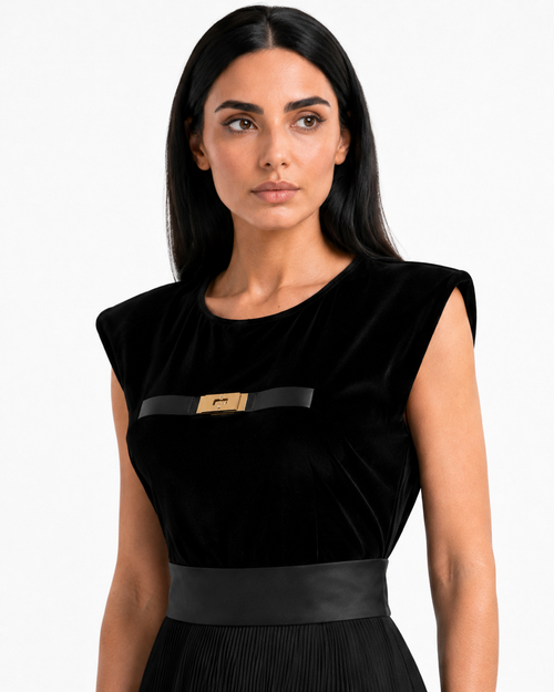 Black velvet cut sleeve
