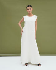 White crepe cut sleeve