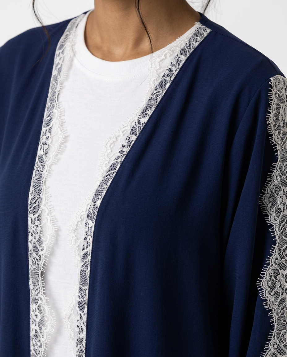 The Blue dantel abaya