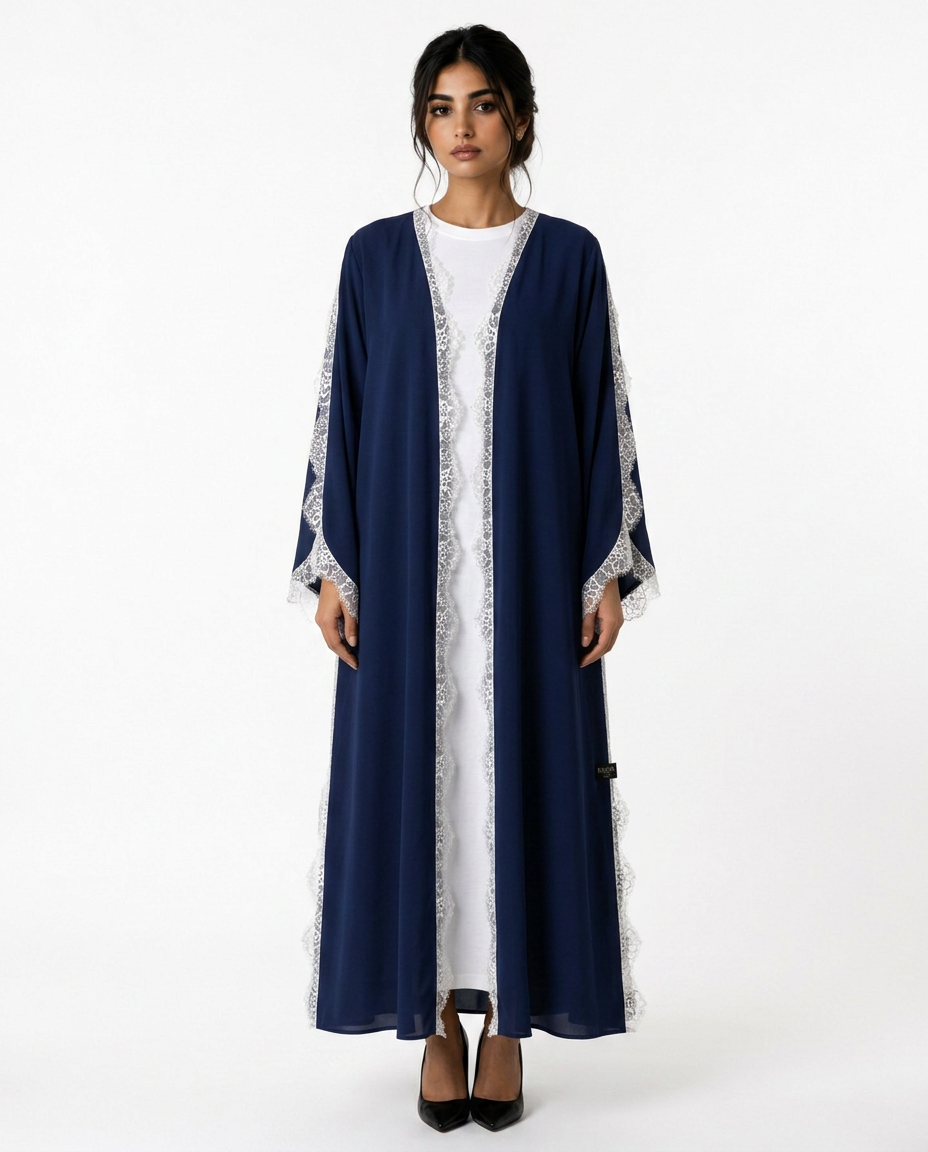 The Blue dantel abaya