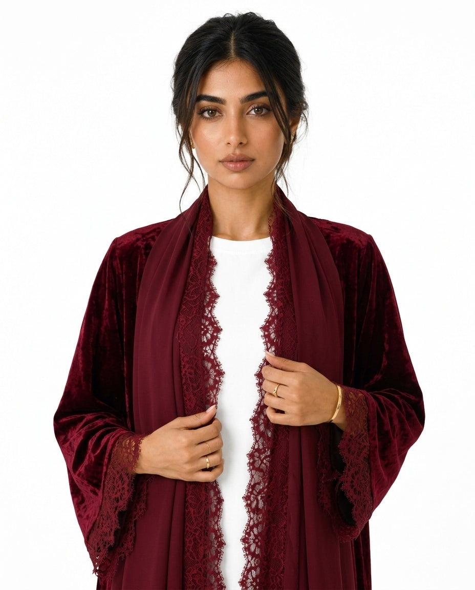 The Red valvet abaya