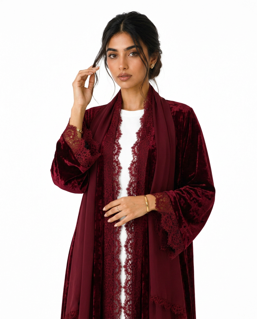 The Red valvet abaya