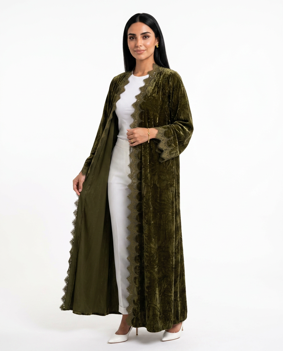 The Olive valvet abaya