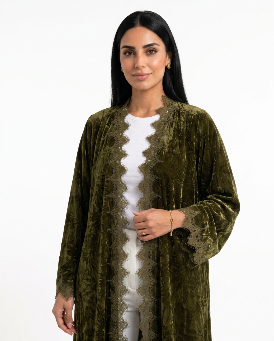 The Olive valvet abaya
