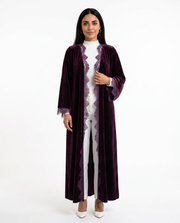 The purple valvet abaya