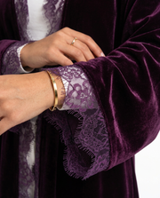 The purple valvet abaya